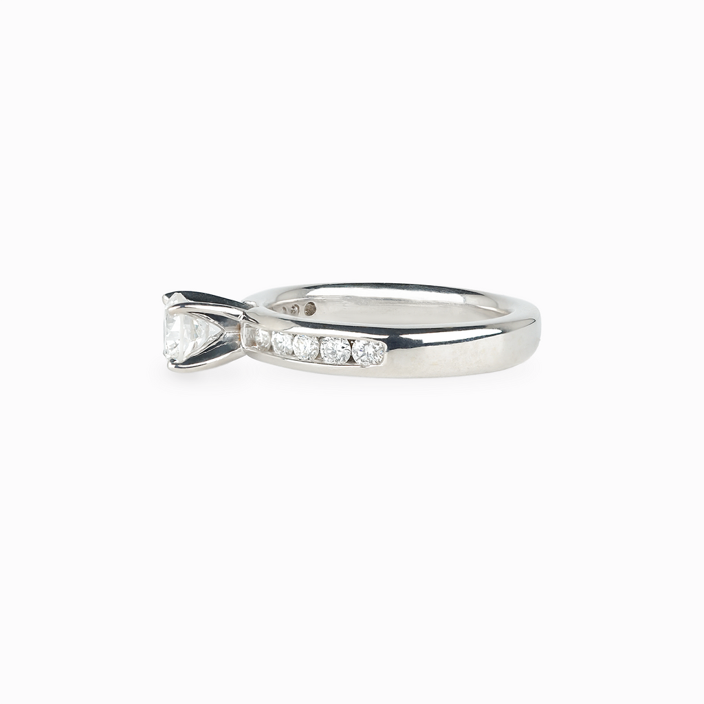 Round Diamond Channel Set Engagement Ring
