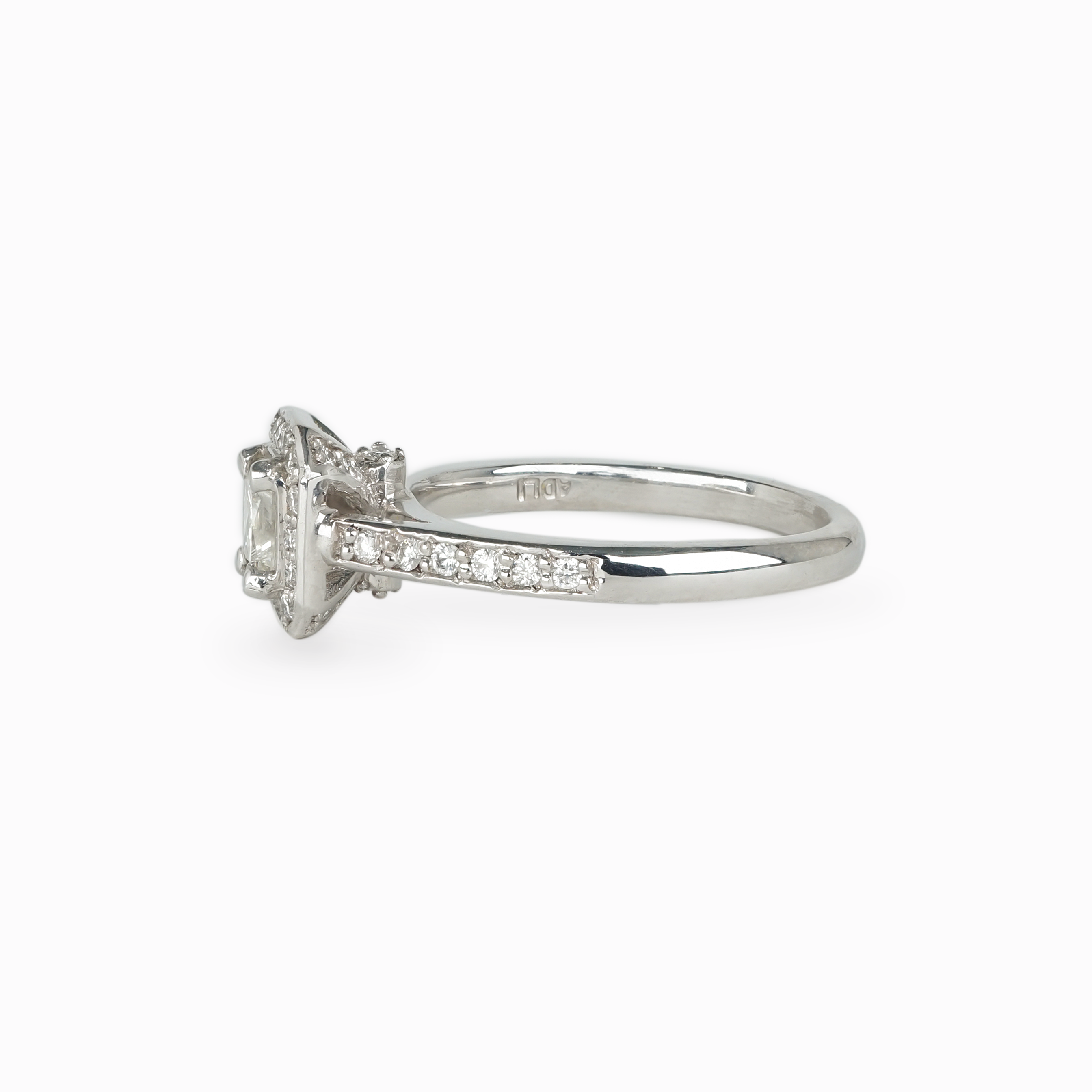 Princess Cut Halo Diamond Engagement Ring
