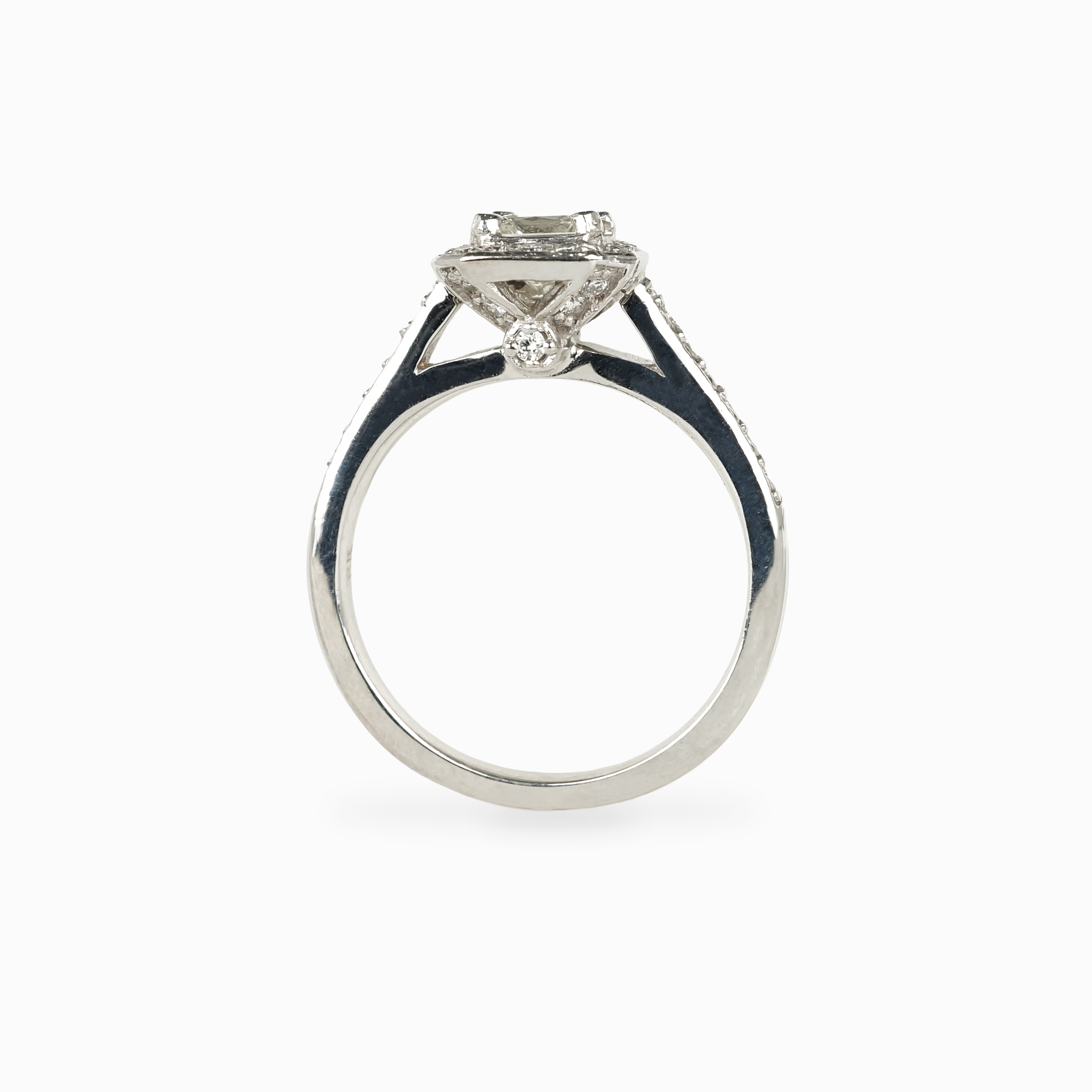 Princess Cut Halo Diamond Engagement Ring