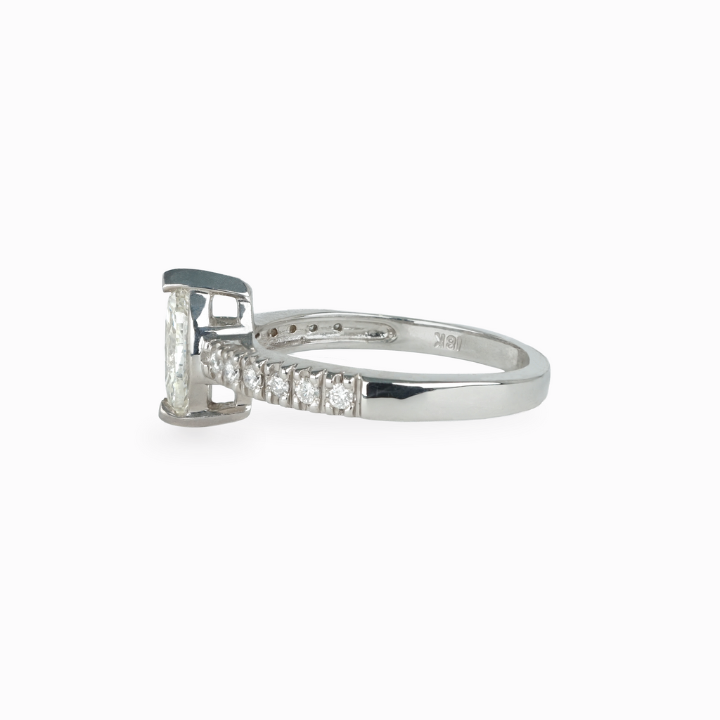 Marquise Cut Diamond Pavé Engagement Ring