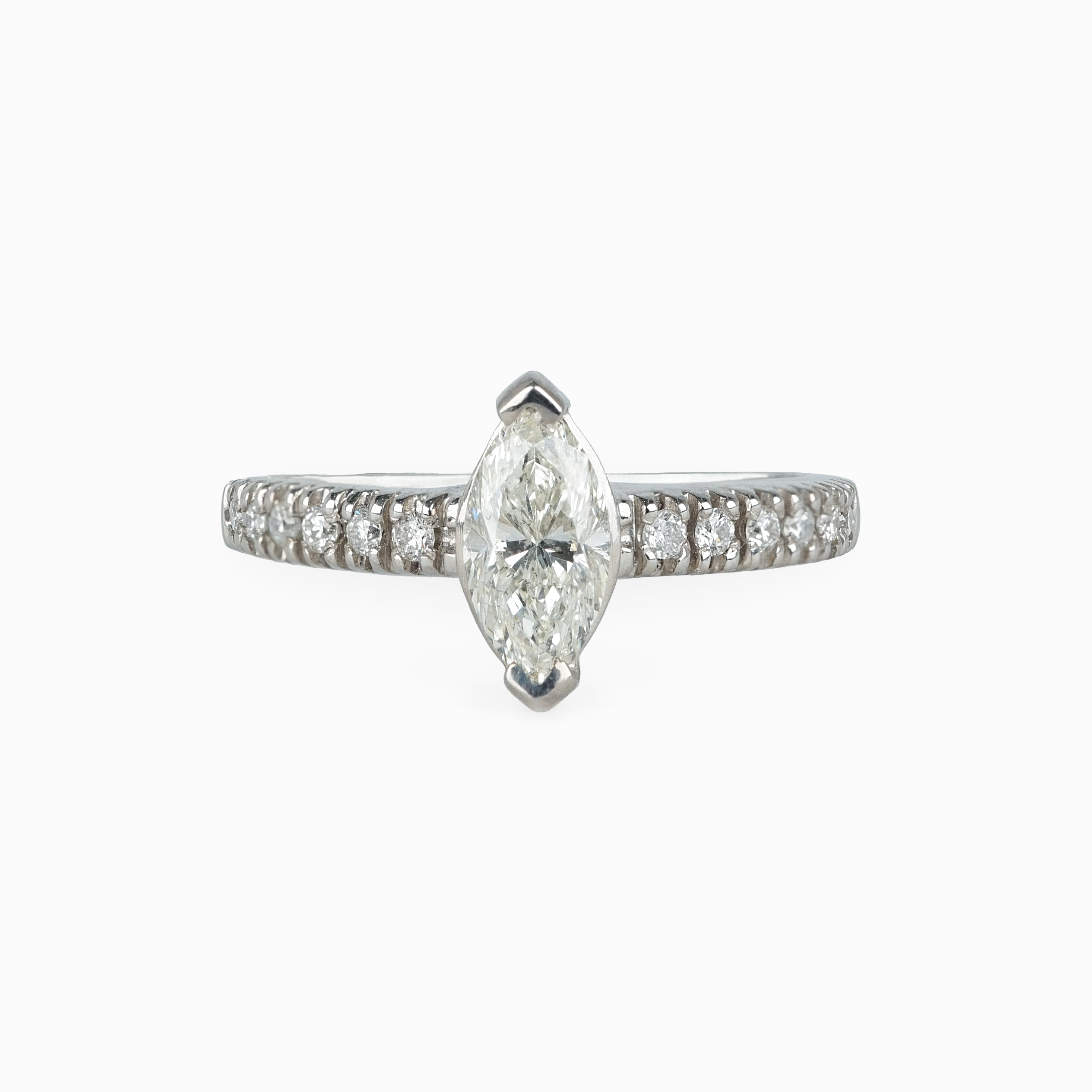 Marquise Cut Diamond Pavé Engagement Ring