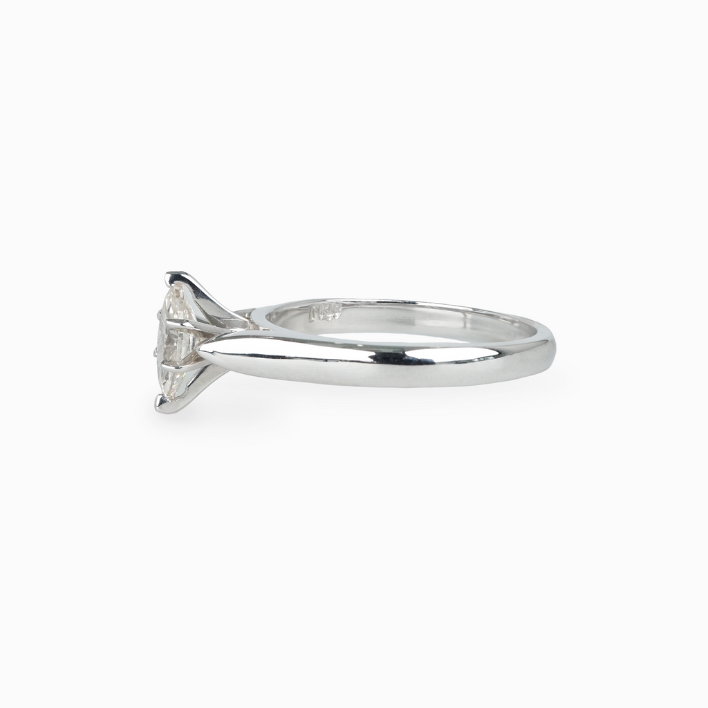 Marquise Yellow Diamond Three Stone Engagement Ring