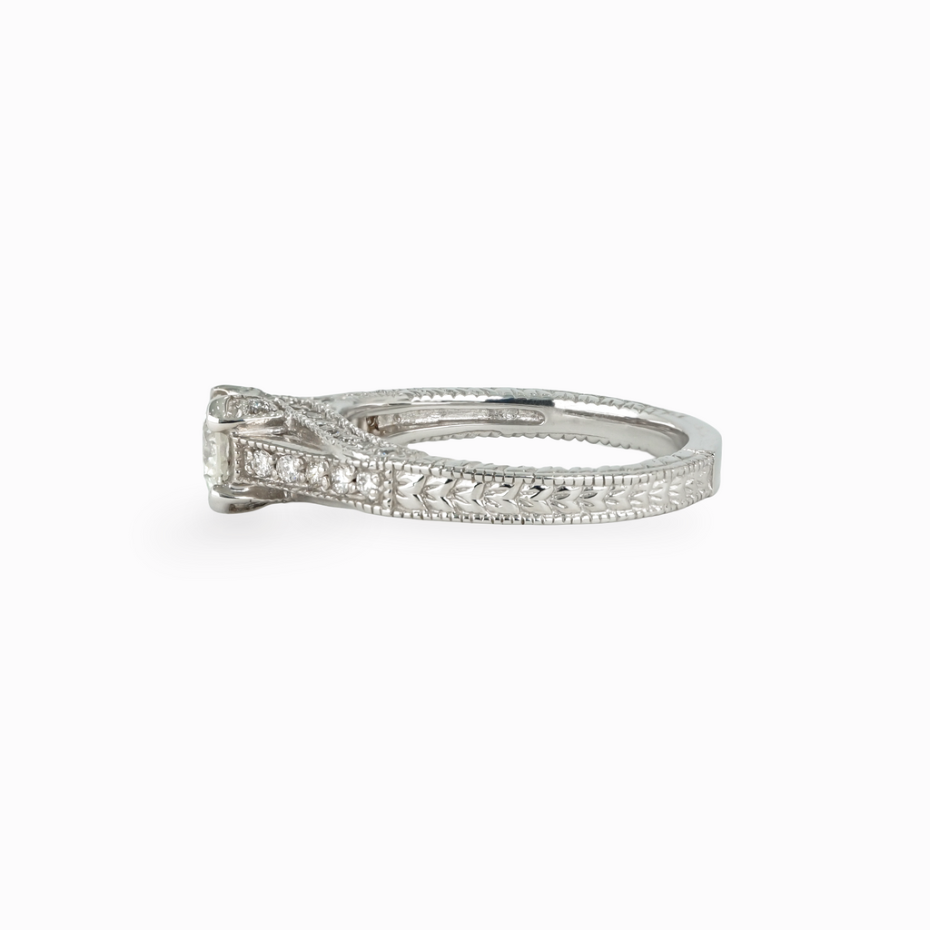 Split Shank Round Diamond Engagement Ring