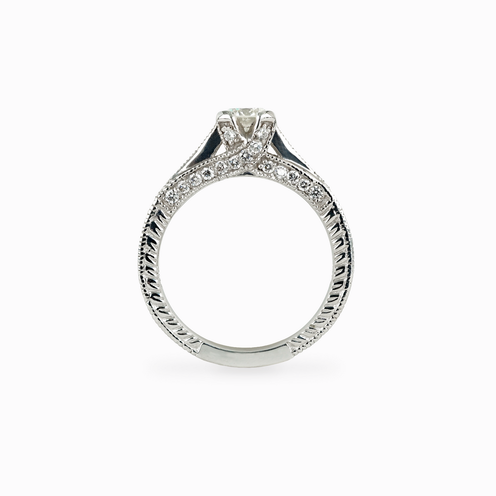 Split Shank Round Diamond Engagement Ring
