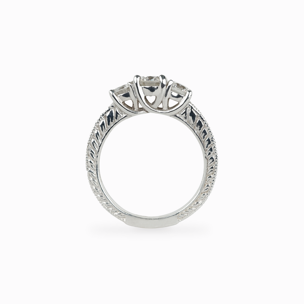 Three Stone Round Brilliant Diamond Engagement Ring