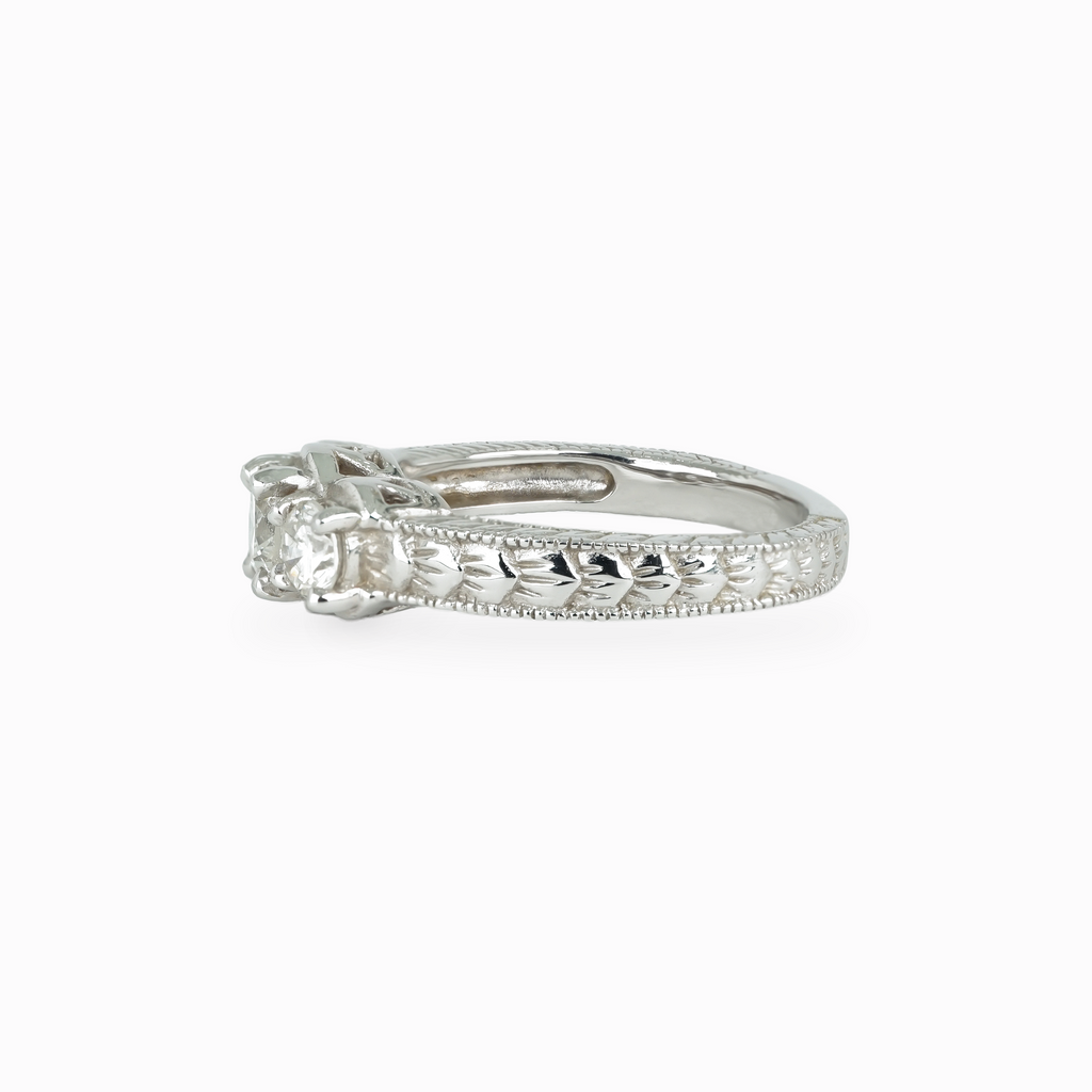 Three Stone Round Diamond Engagement Ring