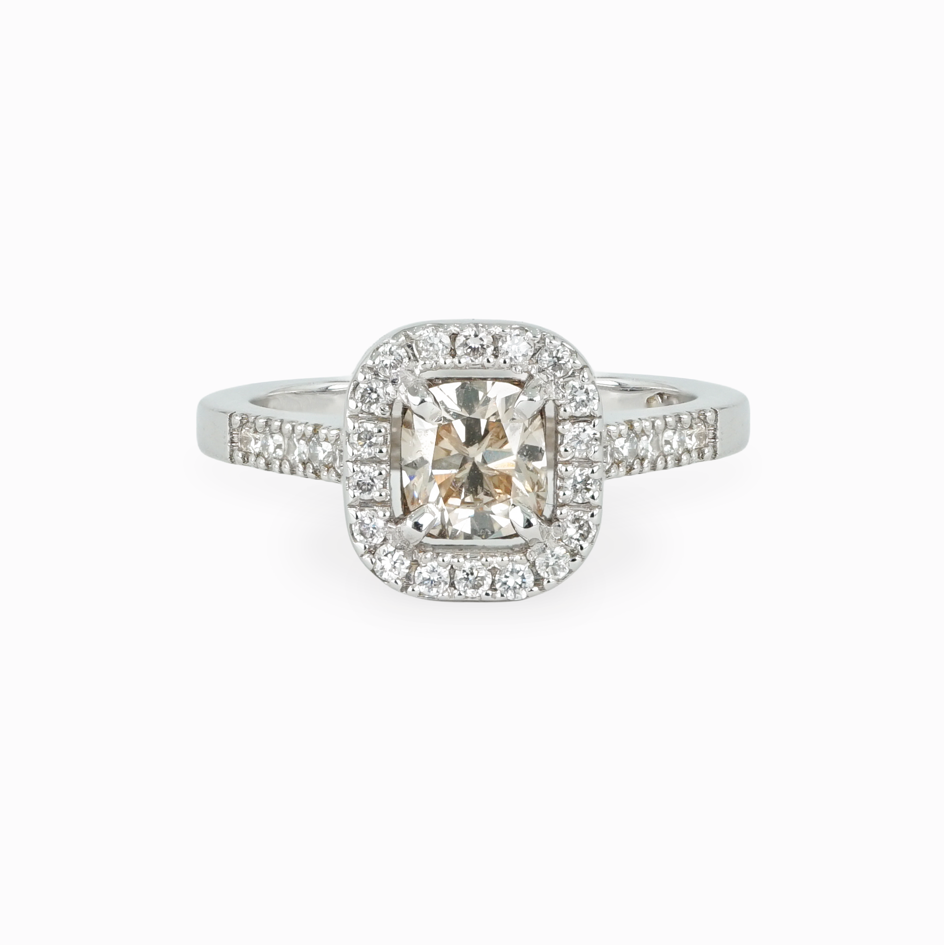 Cushion Diamond Halo Engagement Ring