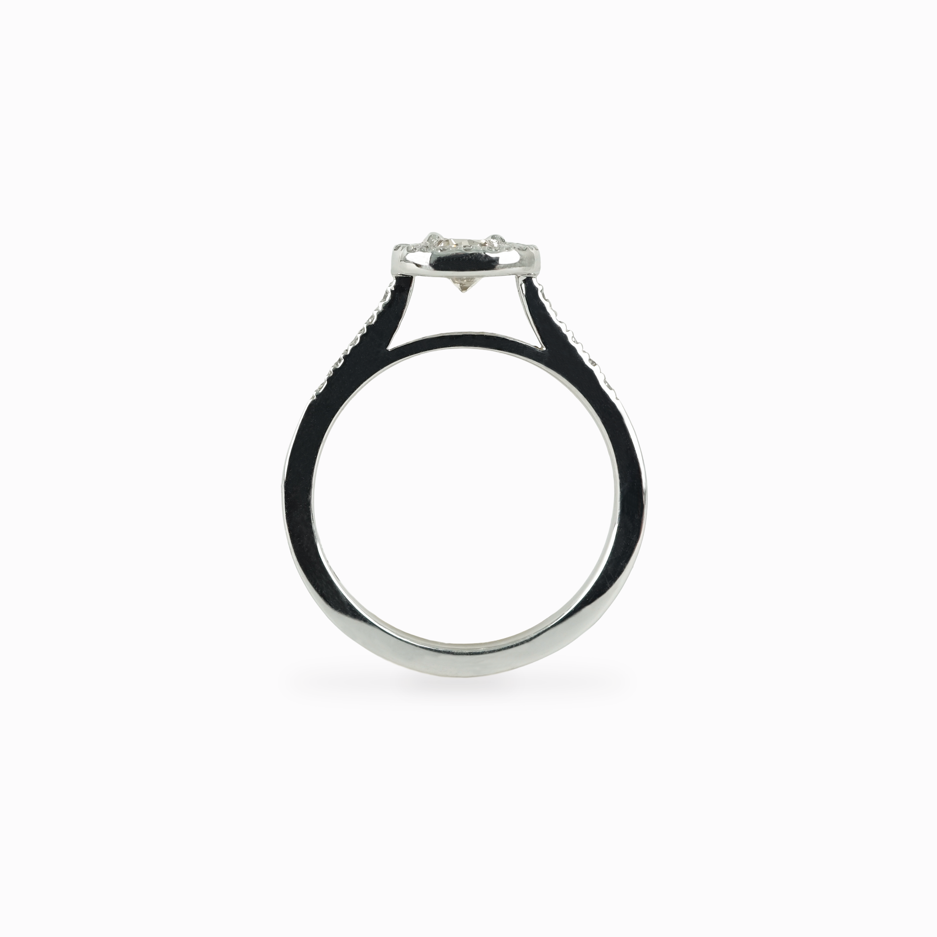 Cushion Diamond Halo Engagement Ring