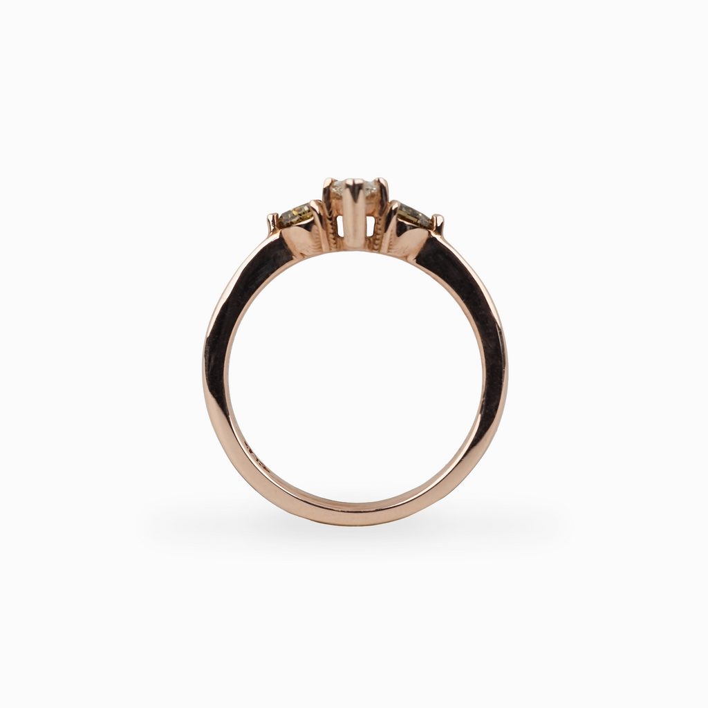 Marquise Diamond Ring with Pear Side Stones