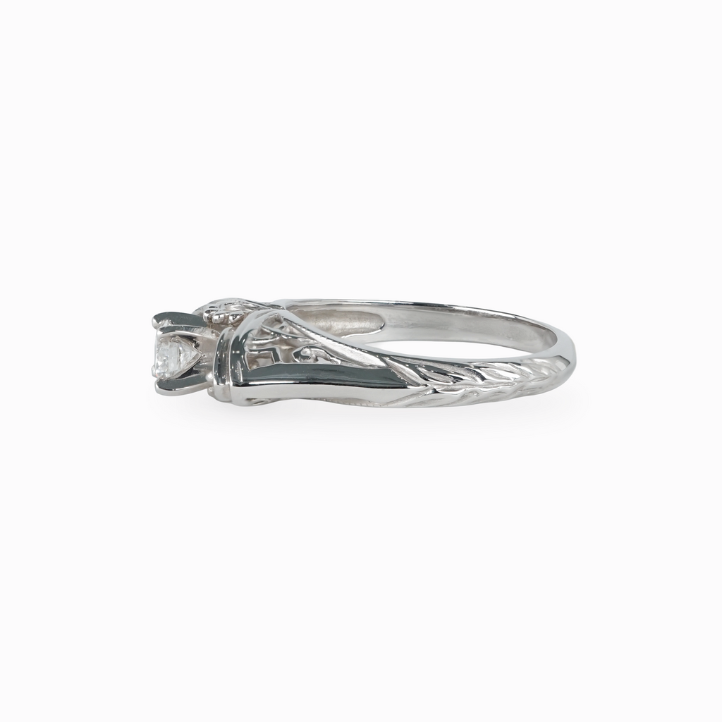 Navette Diamond Engagement Ring