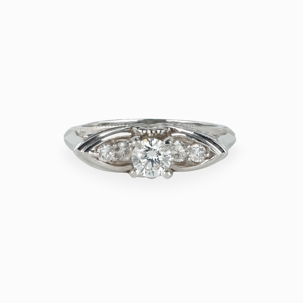 Navette Diamond Engagement Ring
