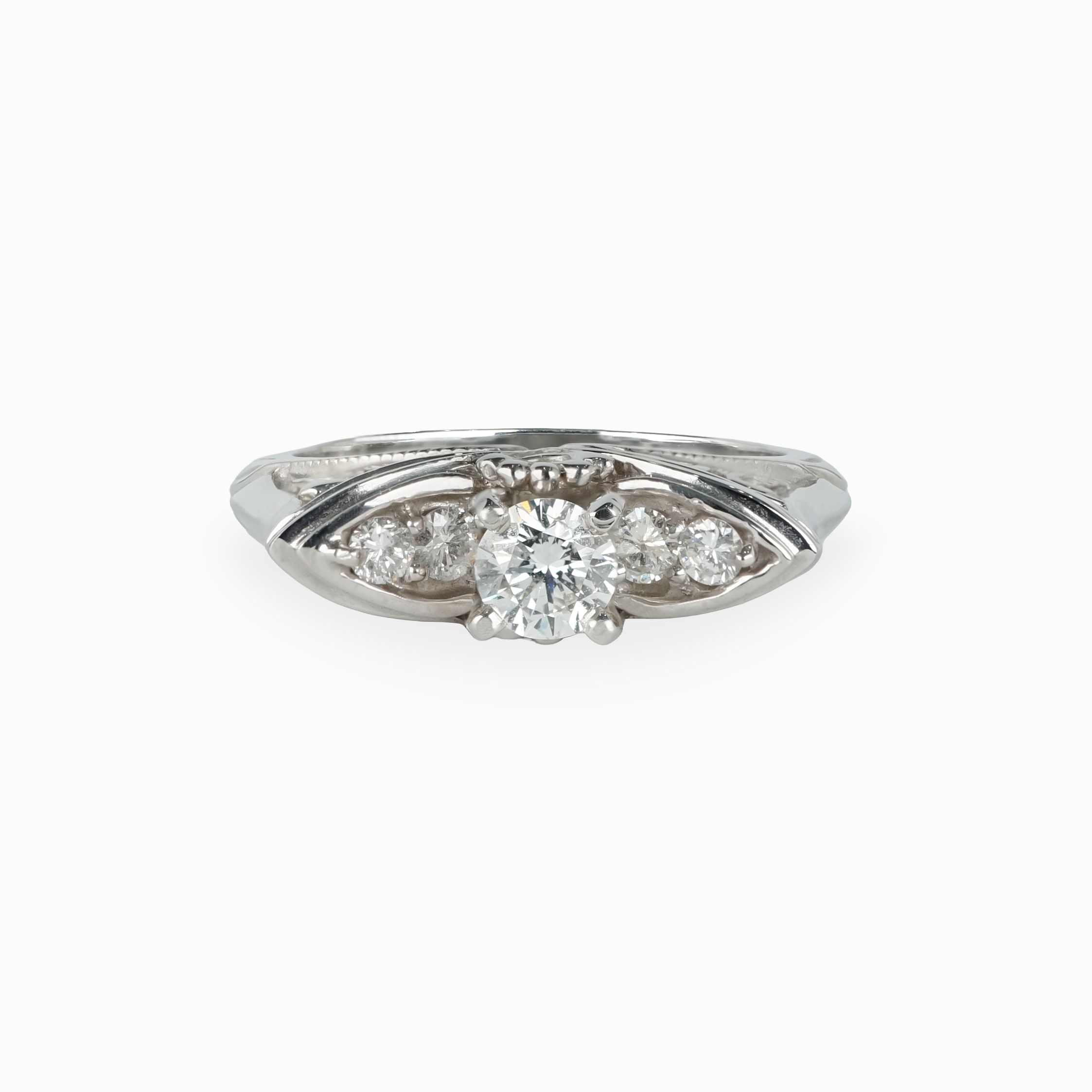 Navette Diamond Engagement Ring