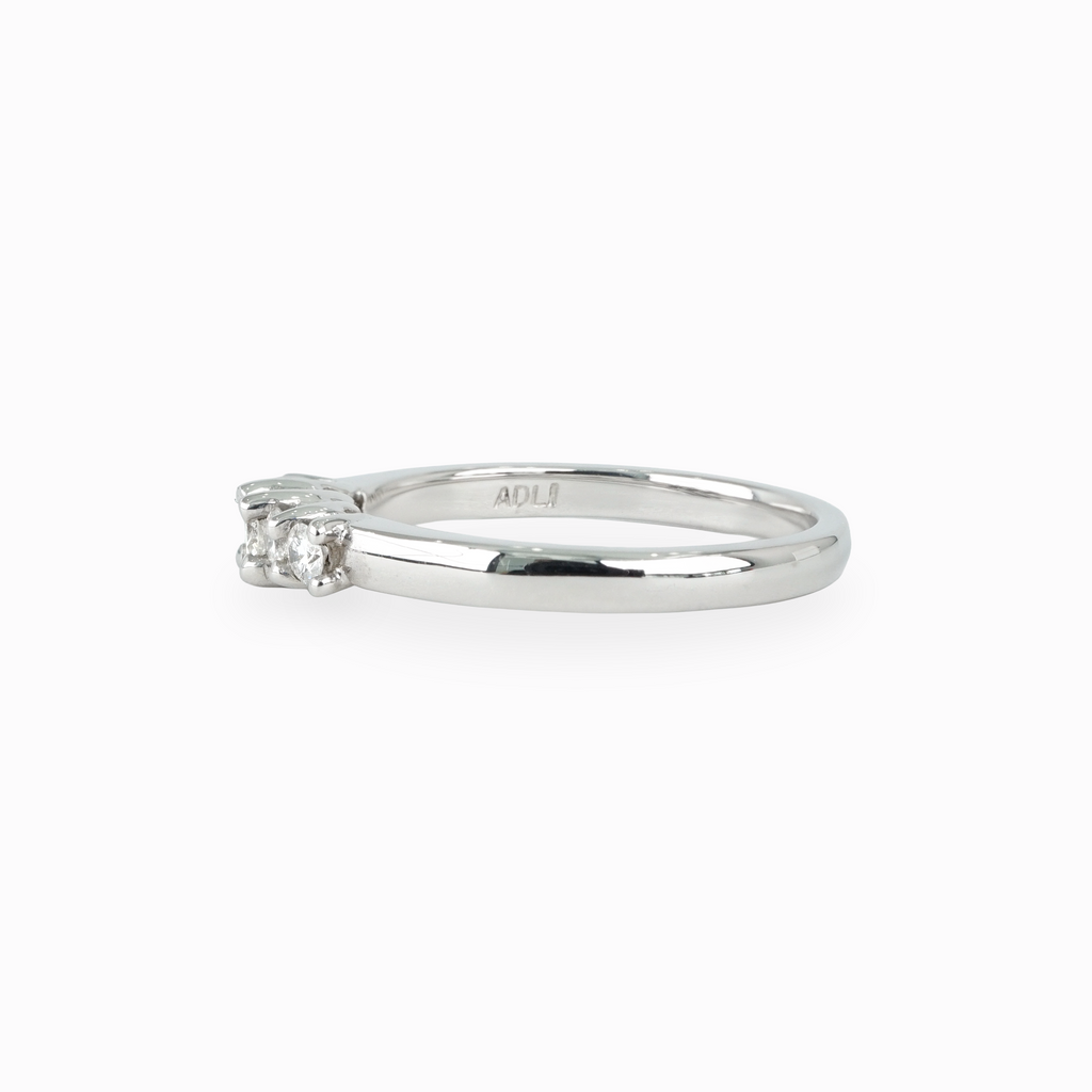 Five Diamond Band Ring in 14k White Gold
