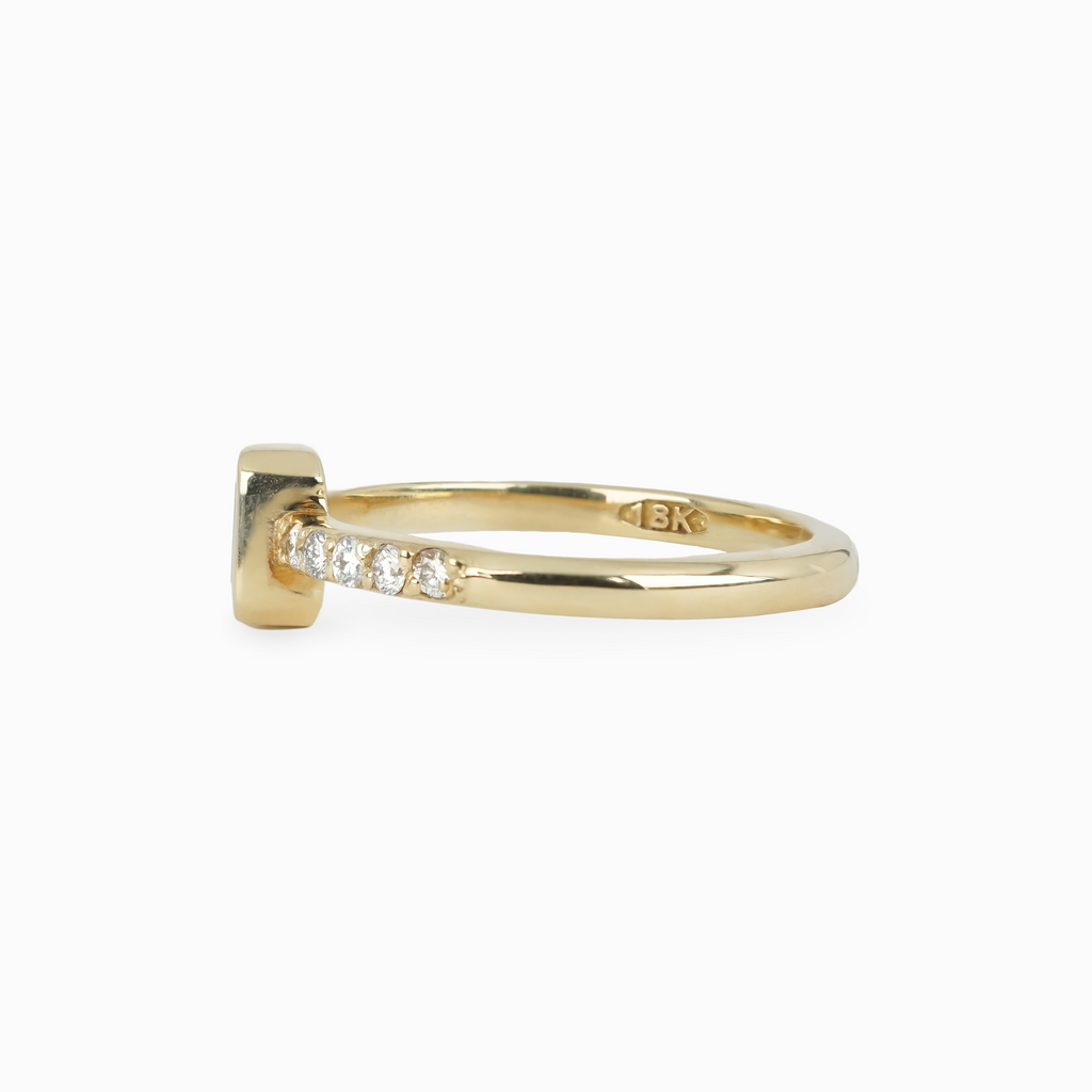 Emerald-Cut Diamond Ring with Bezel Setting
