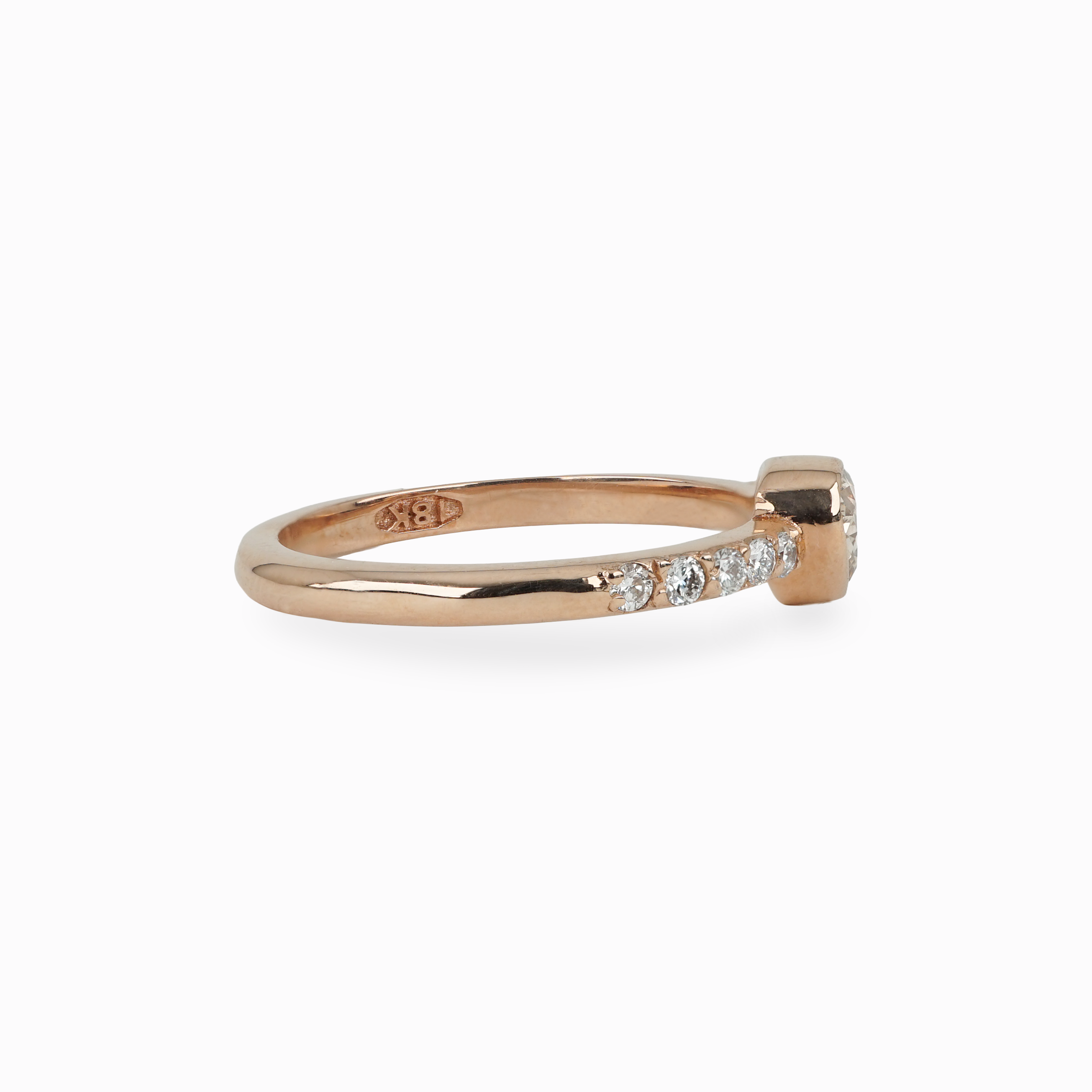Pear Diamond Ring in Rose Gold