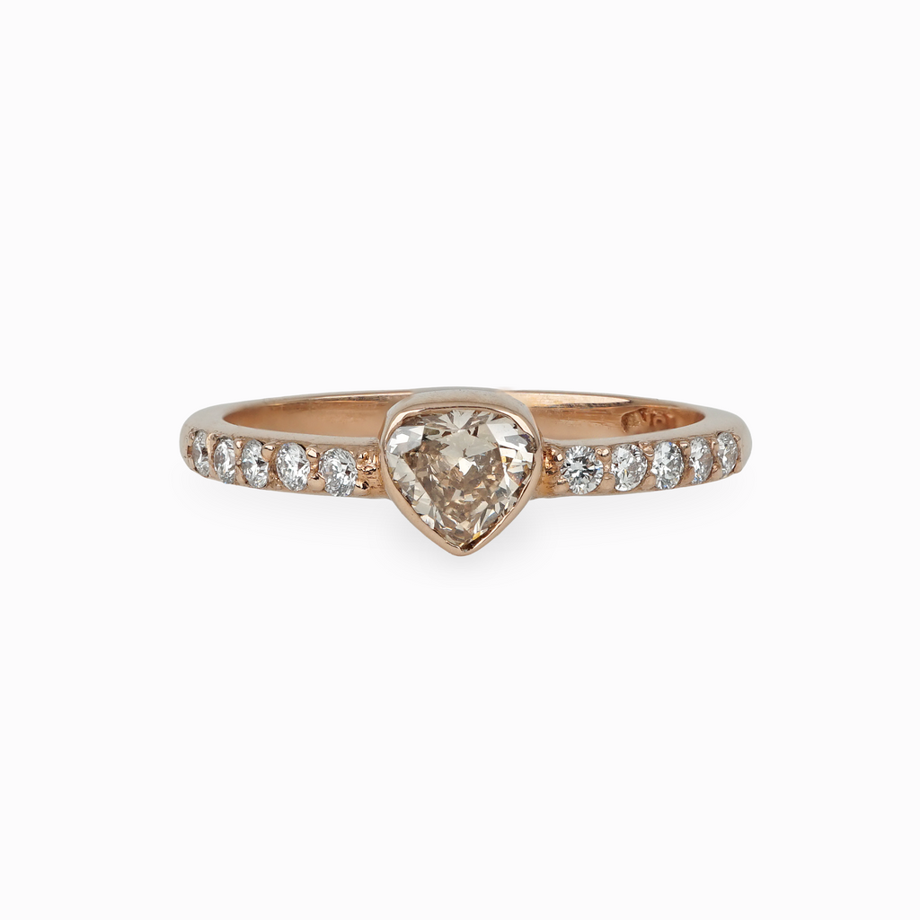 Pear Diamond Ring in Rose Gold