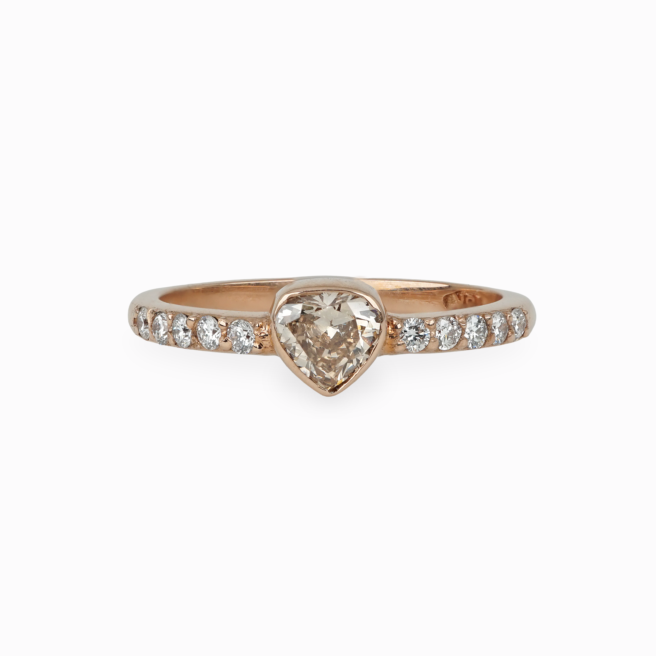 Pear Diamond Ring in Rose Gold
