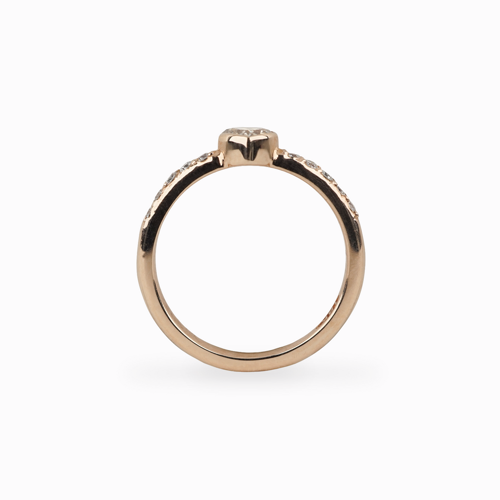 Pear Diamond Ring in Rose Gold