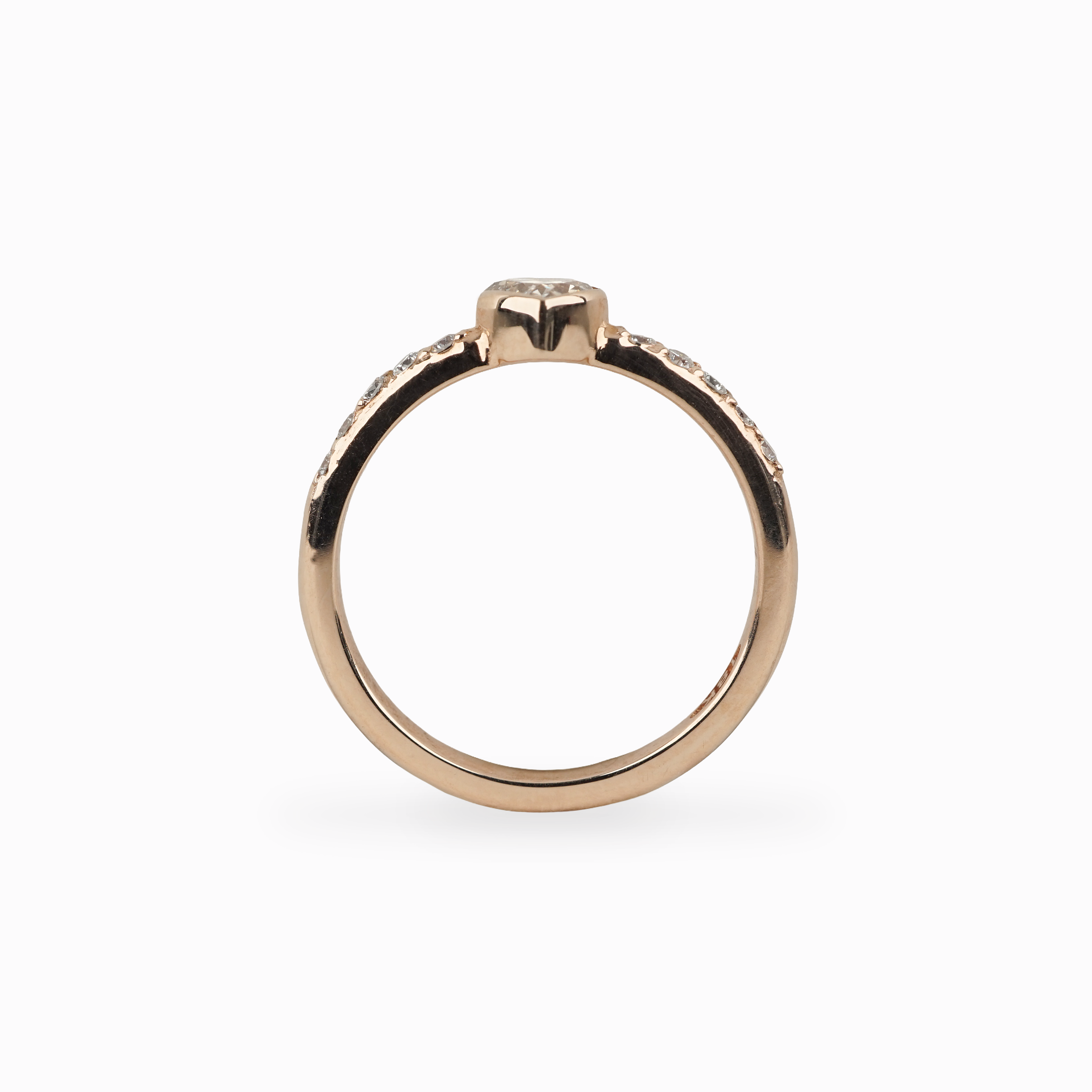 Pear Diamond Ring in Rose Gold