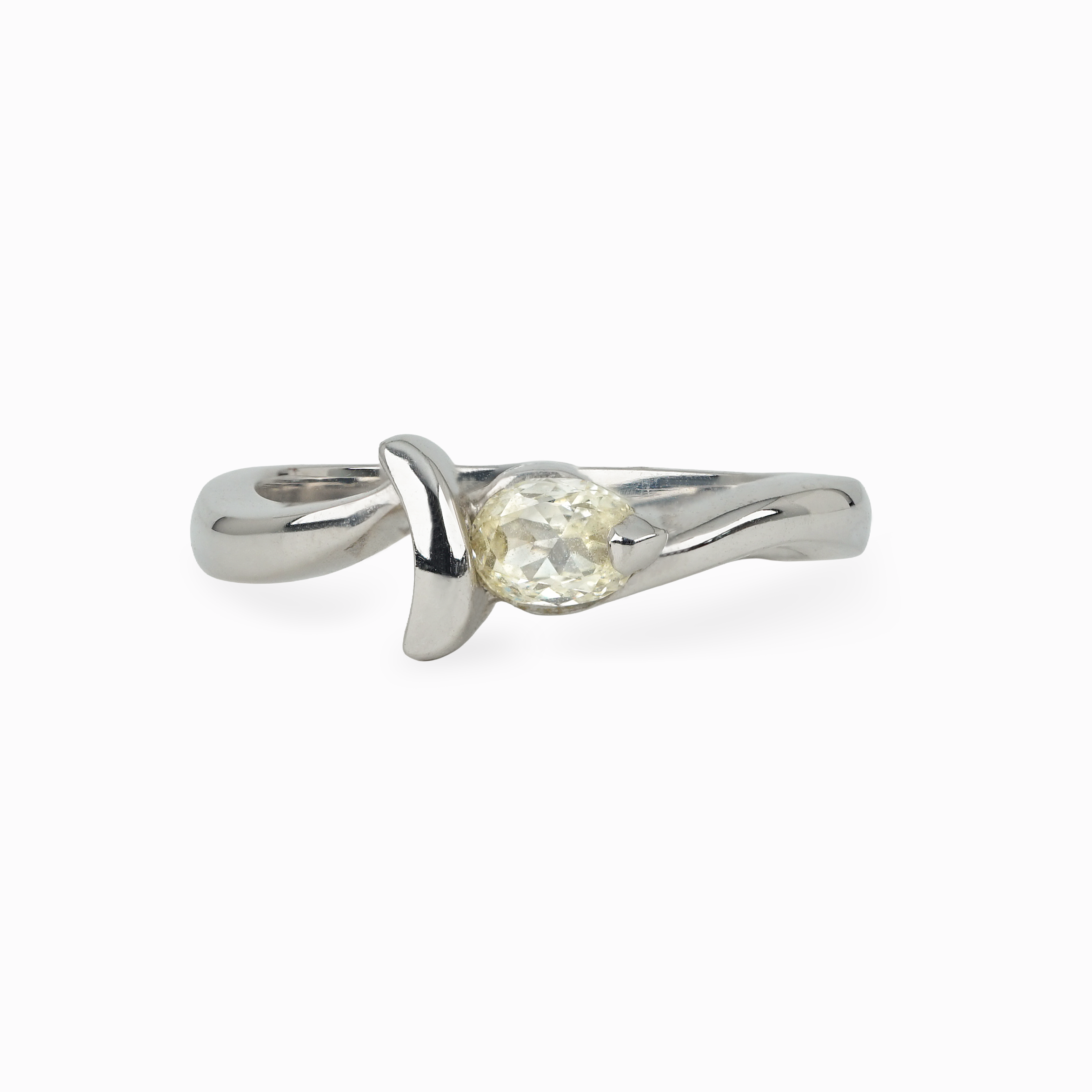 Fancy Yellow Pear Diamond Ring