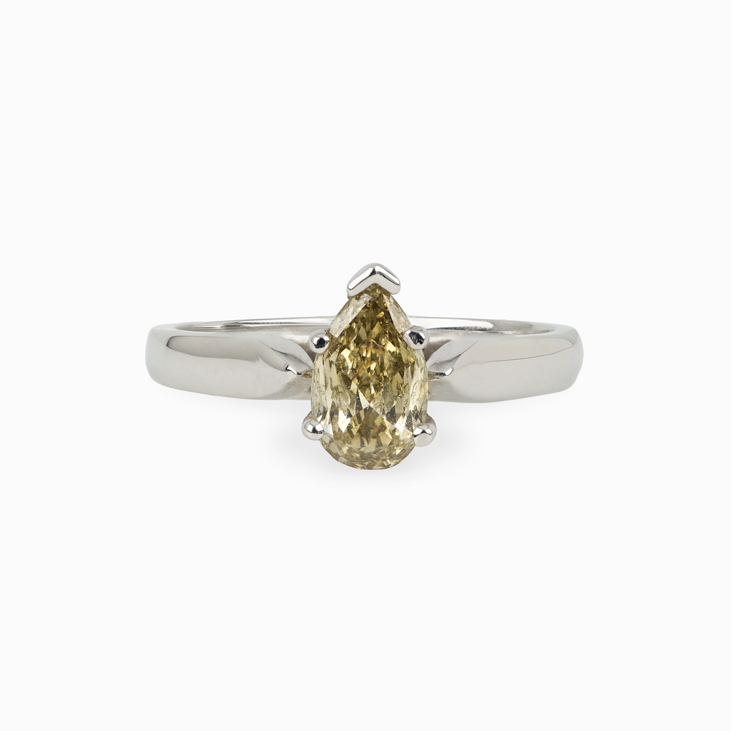 Pear Diamond Solitaire Ring