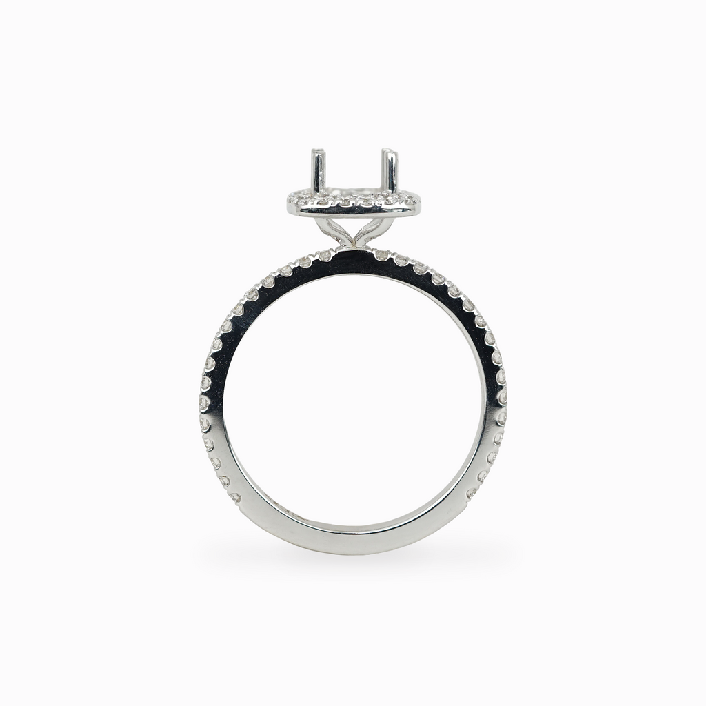 Diamond Halo Setting with Pavé Band
